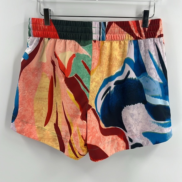 Calia Hi Rise Coverup Board Shorts Pull On Colorful Painterly Floral Multicolor - Picture 5 of 7